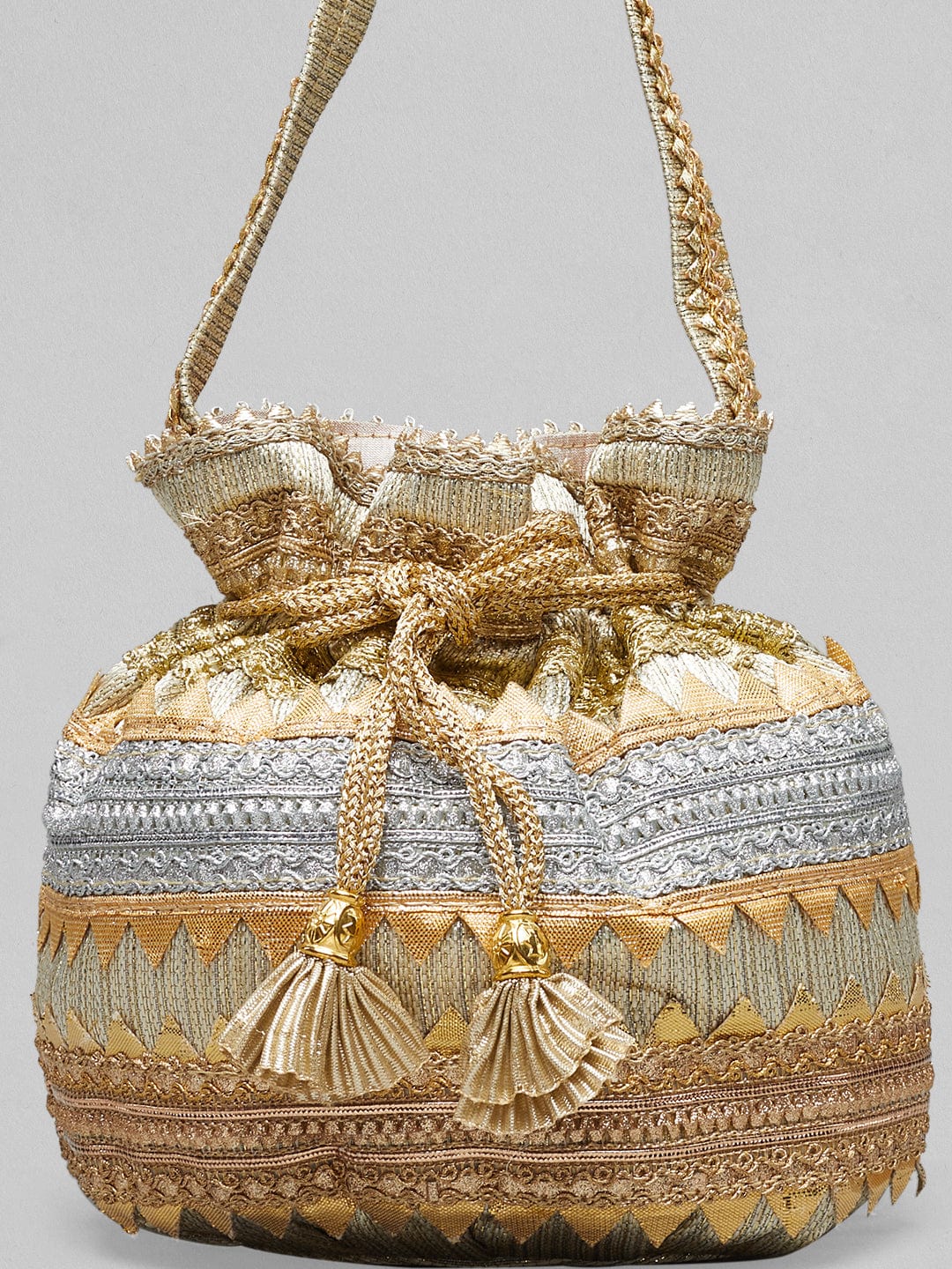 Rubans Multicoloured Coloured Potli Bag With Embroided Design. Handbag &amp; Wallet Accessories