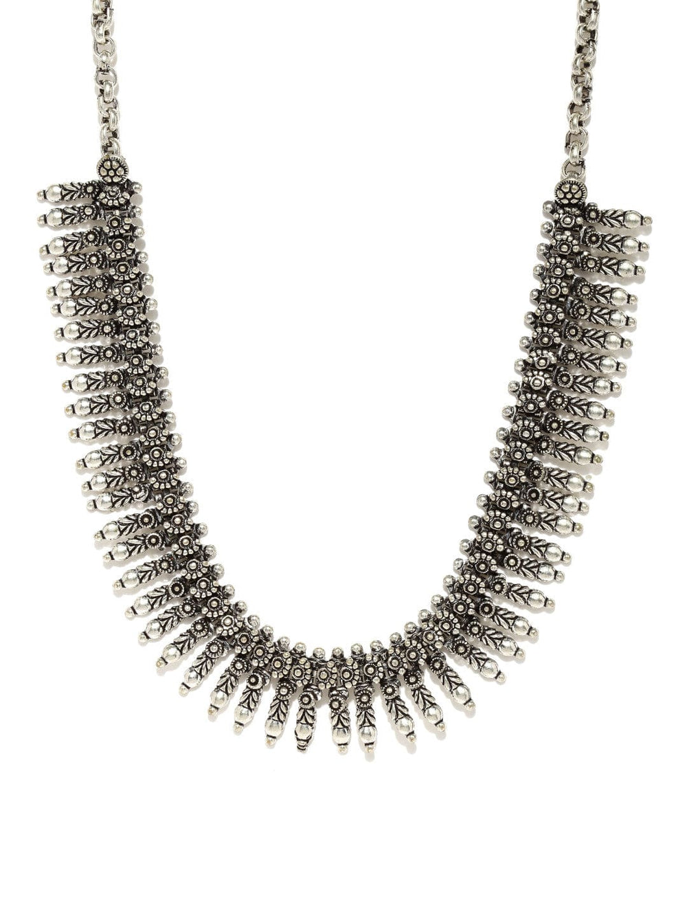 Rubans Oxidised Silver Metal Kerela Necklace Chain & Necklaces