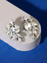 Rubans oxidized Silver Crystal Statement stud Earring Earrings