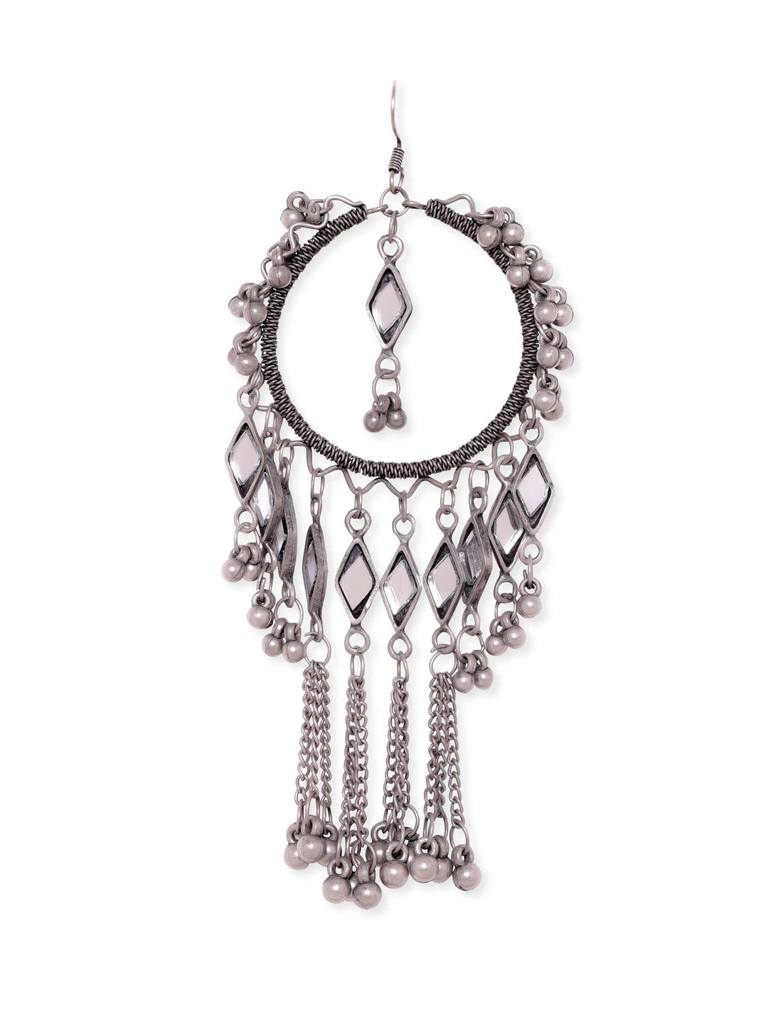 Rubans Oxidized silver Plated ghungroo dangle statement Earrings Earrings