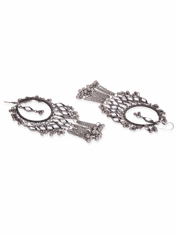 Rubans Oxidized silver Plated ghungroo dangle statement Earrings Earrings