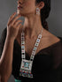 Rubans Oxidized Silver Plated Multicolour Stone Studded Long Necklace Set Necklaces, Necklace Sets, Chains & Mangalsutra