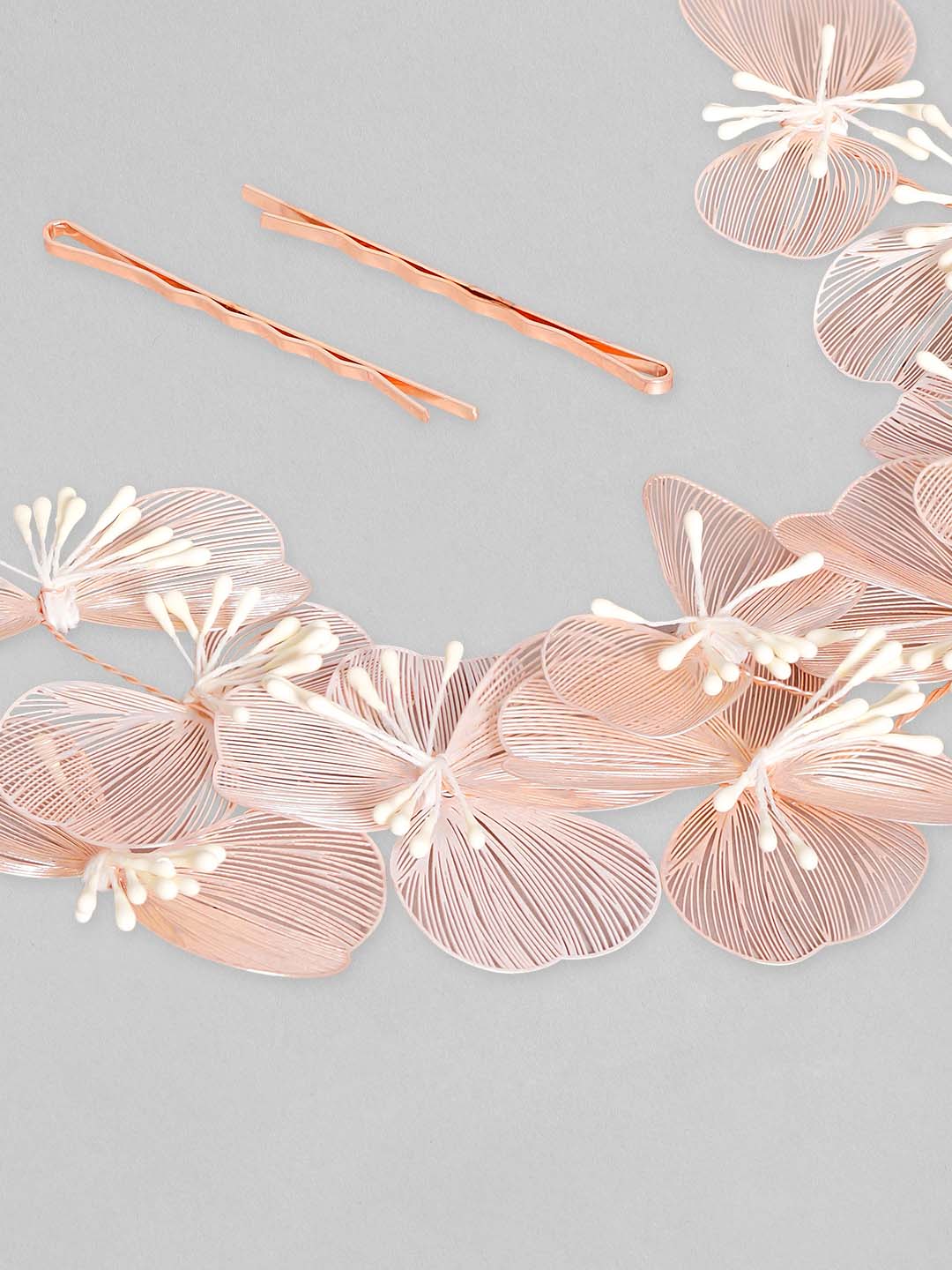 Rubans Pink Delicate Flower With Pollens Hair Vine Hair Accessories