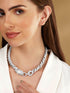 Rubans Rhodium Plated Premium Crystal Link Chain Tiger Motif Choker Necklace Chain & Necklaces