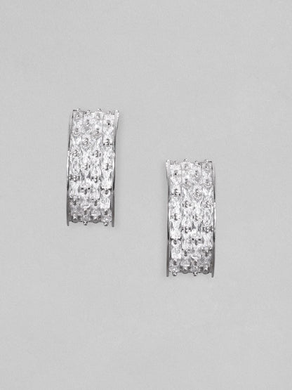 Rubans Rhodium Plated Zirconia Stud Earrings Earrings