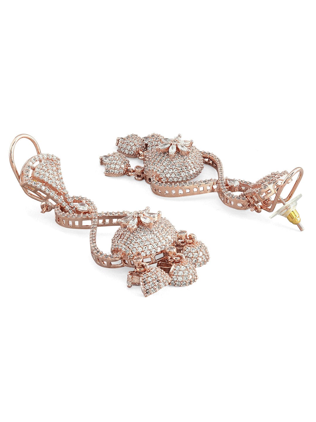 Rubans Rose Gold-Plated White Ad Drop Earrings Earrings