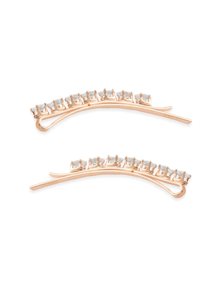 Rubans Rose Gold Zirconia Studded Hair Pins Hair Accessories