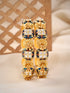 Rubans Set Of 2, 24K Gold Plated Enamel & Kundan Ghungroo Detail Bangles. Bangles & Bracelets