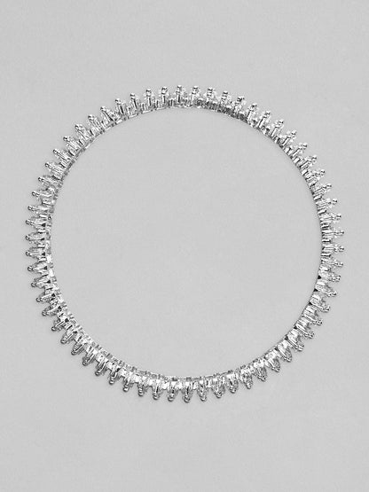Rubans Set of 2 Silver-Plated AD Studded Bangles Bangles &amp; Bracelets