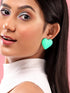 Rubans Set Of 2, Textured Gold & Green Heart Earrings Earrings