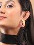 Rubans Set Of 2, Textured Gold & Transparent Hoop Earrings Earrings