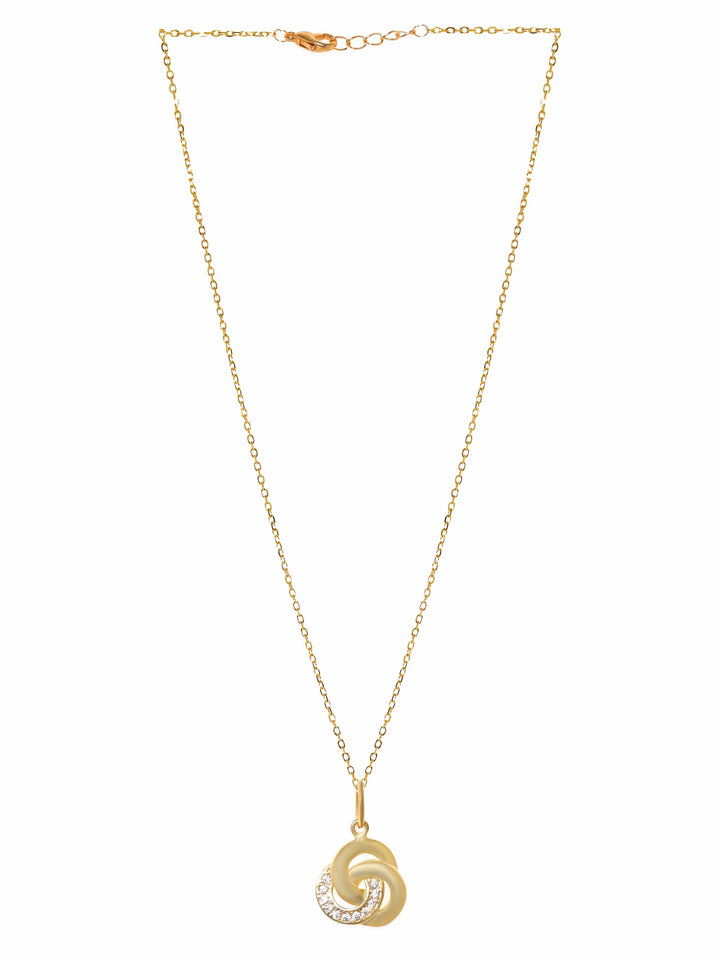 Rubans Silver 18K Gold plated Zirconia Studded Minimal Pendant Necklace Necklace