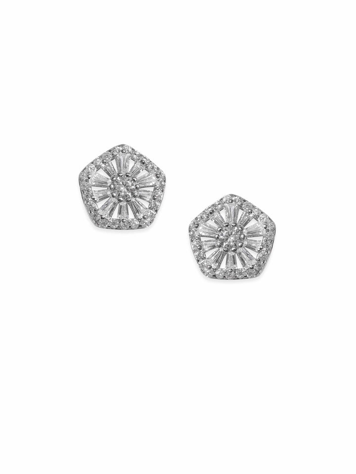 Rubans Silver Ad Silver Stud Earrings, Gleaming With Sophisticated Brilliance Earrings