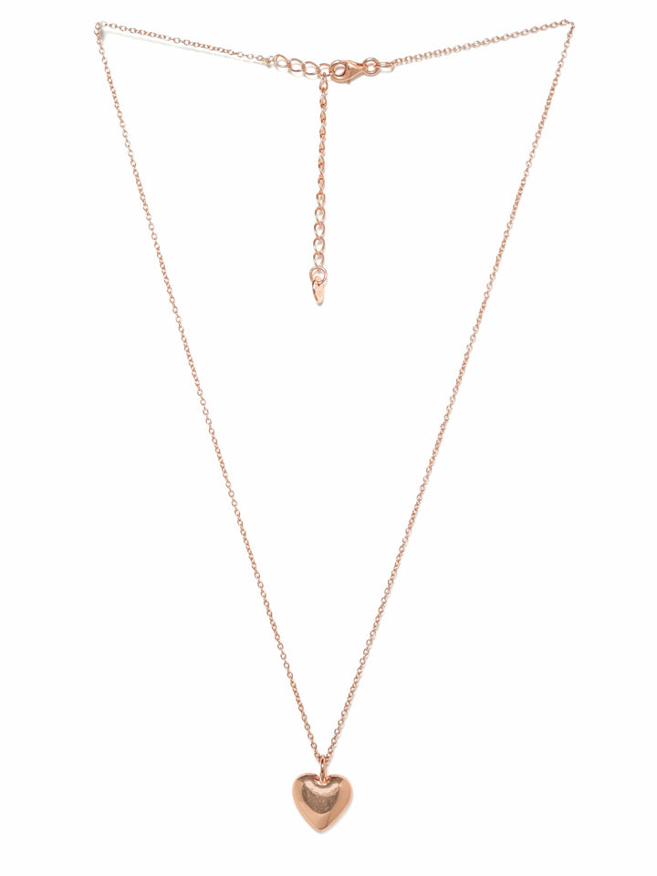 Rubans Silver Elegant Rose Radiance 925 Silver Necklace With A Touch Of Rose Gold Necklace