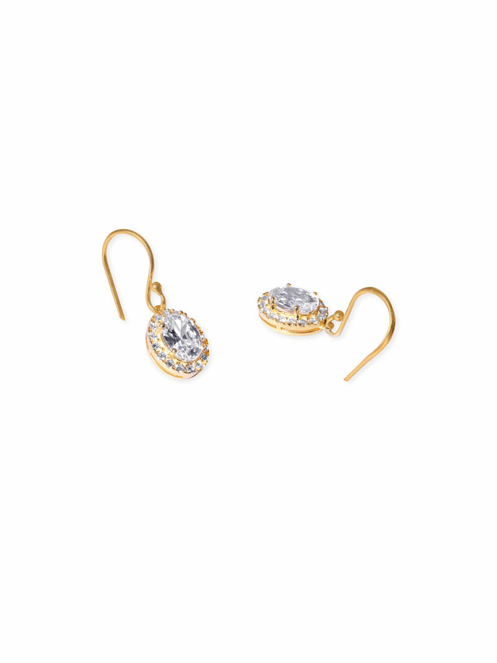 Rubans Silver Gold-Plated Geometric Drop Earrings Earrings