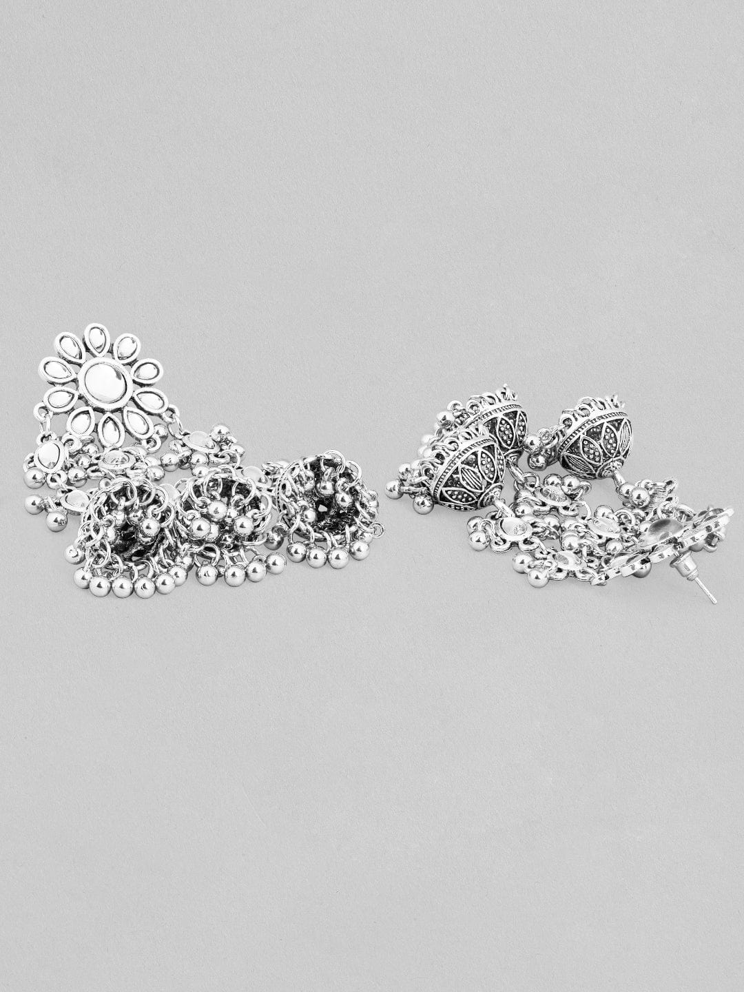 Rubans Silver-Plated Contemporary Jhumkas Earrings Earrings