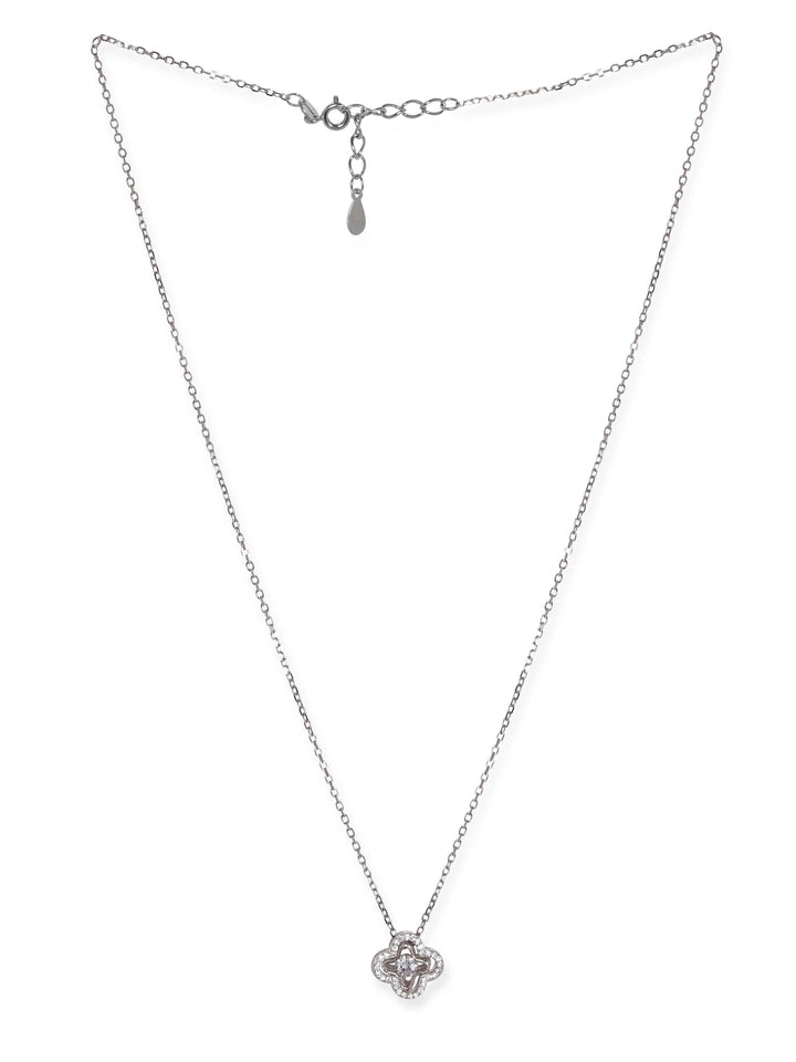 Rubans Silver Rhodium Plated 925 Sterling Silver minimal Pendant Necklace Necklace