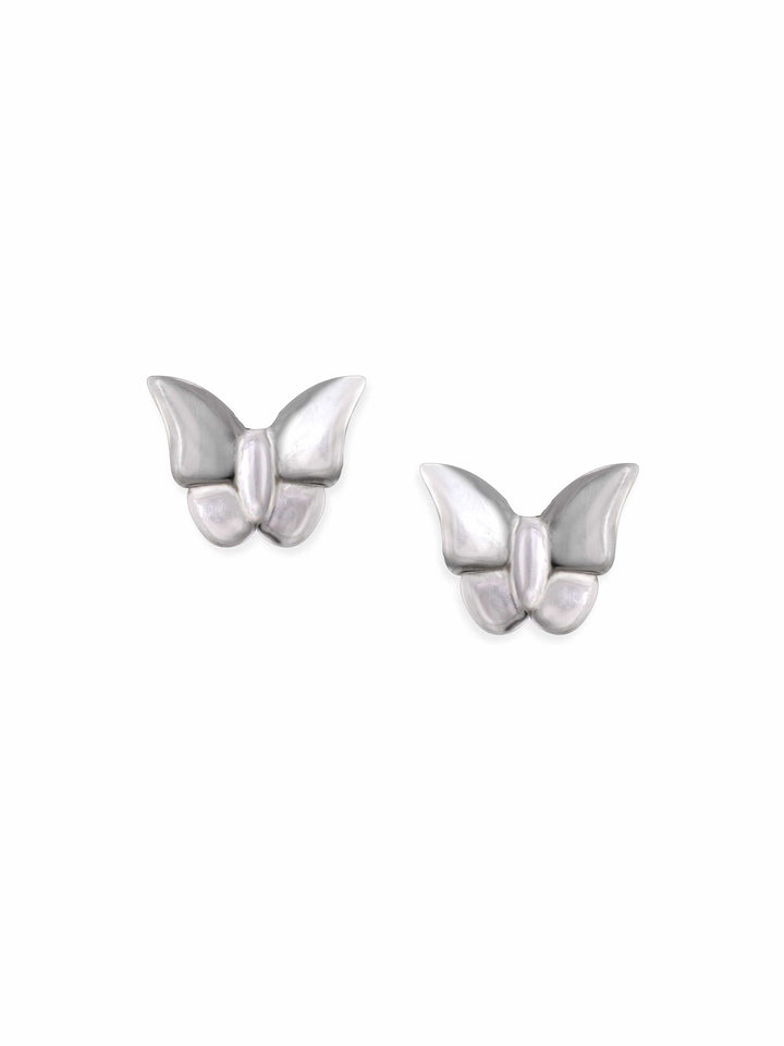 Rubans Silver Silver-Toned Contemporary Studs Earrings Earrings