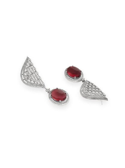 Rubans Silver-Toned Geometric Drop Earrings Earrings