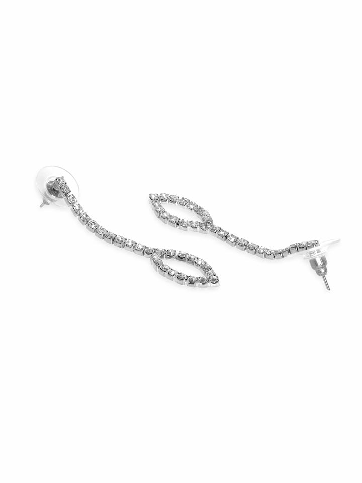 Rubans Stardust Symphony Silver Tone AD Necklace Jewellery Sets