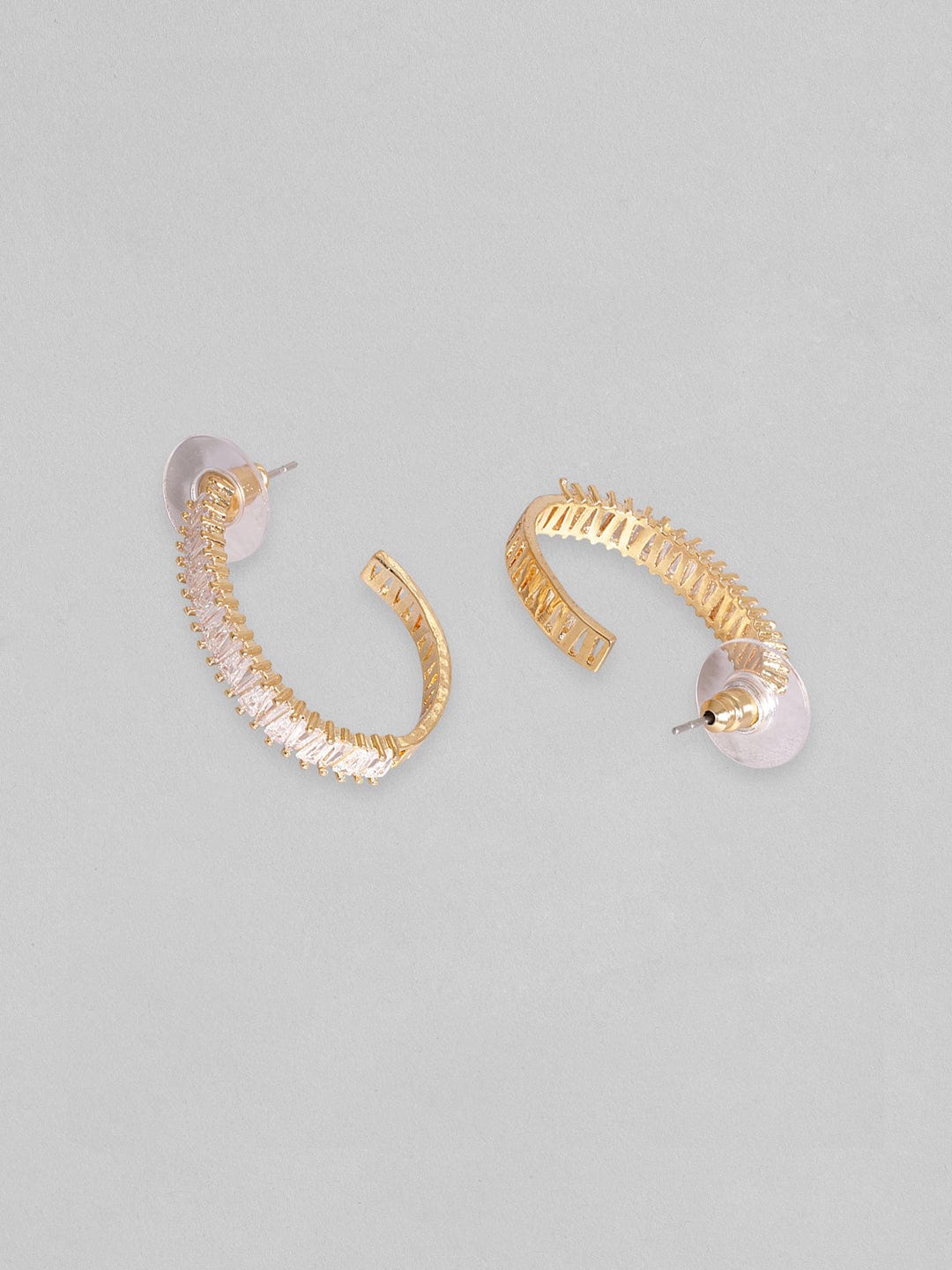 Rubans Stylish Gold-Plated Circular Hoop Earrings Earrings