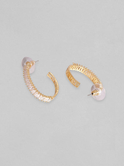 Rubans Stylish Gold-Plated Circular Hoop Earrings Earrings
