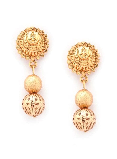 Rubans Traditional Handmade Antique Gold Beads Strand Multilayer Long Necklace Set Necklace Set