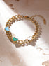 Rubans Voguish 18K Gold plated Cuban chain shell studded heart motif bracelet Bangles & Bracelets