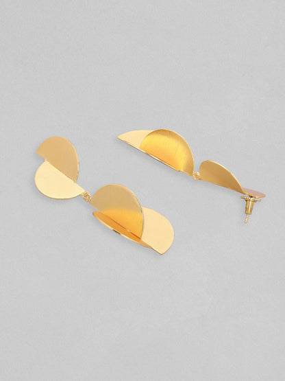 Rubans Voguish 18K Gold Plated On Copper Handcrafted Geometric Dangle Earrings. Earrings