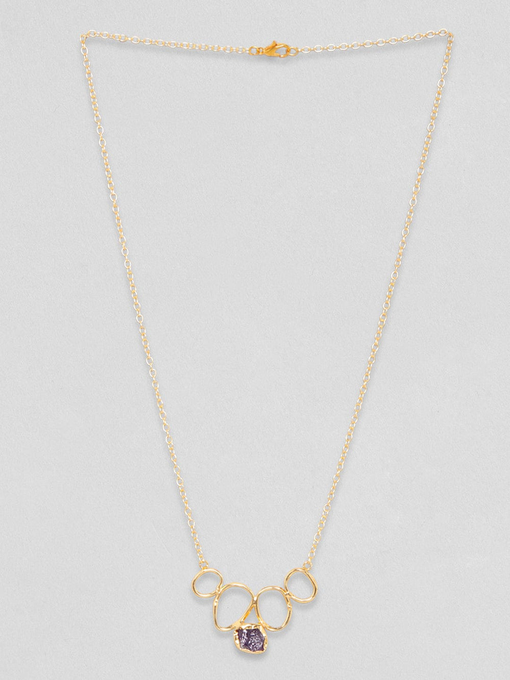 Rubans Voguish 18K Gold Plated On Copper Handcrafted With Raw Stone Setting Minimal Chain Chain & Necklaces