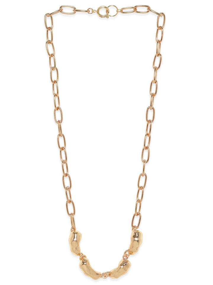 Rubans Voguish 18K Gold plated Paperclip charm necklace Necklace