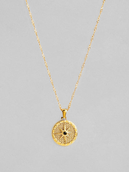 Rubans Voguish 18K Gold Plated Stainless Steel Waterproof Chain With Coin Pendant. Chain &amp; Necklaces