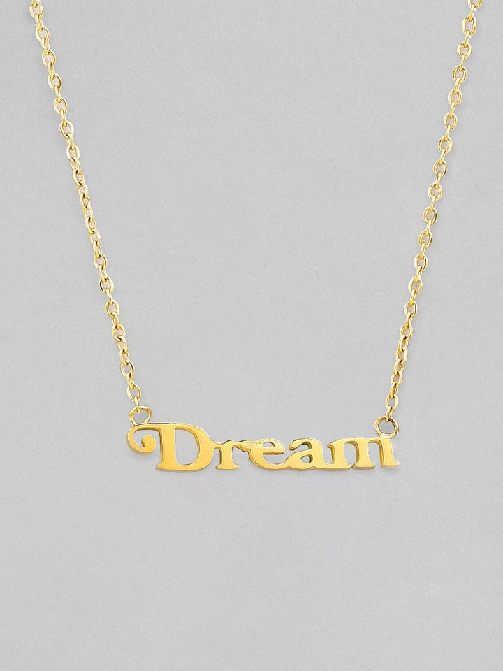 Rubans Voguish 18K Gold Plated Stainless Steel Waterproof Chain With "Dream" Word Pendant. Chain & Necklaces