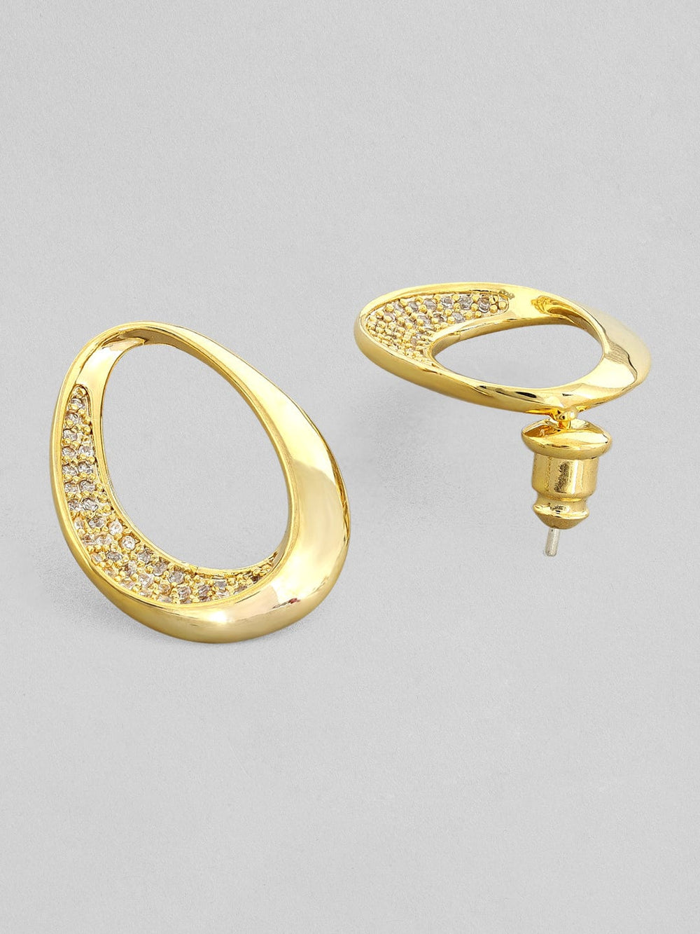 Rubans Voguish 18K Gold Plated Waterproof Stud Zircon Stones In Pave Set Earrings. Earrings