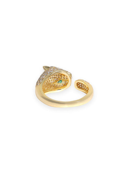 Rubans Voguish 18KT Gold-Plated CZ-Studded Adjustable Finger Ring Rings