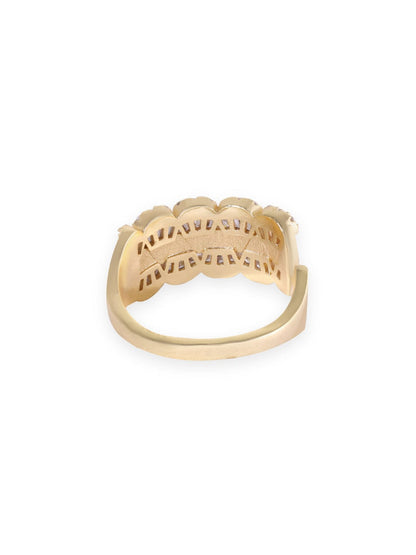Rubans Voguish 8KT Gold-Plated  CZ-Studded Adjustable Finger Ring Rings