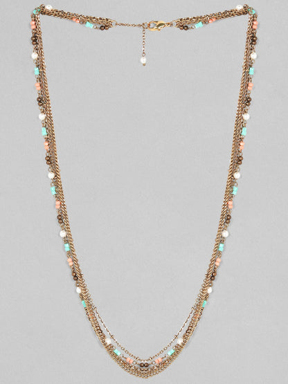 Rubans Voguish Antique Polish Multi coloured layered necklace. Chain &amp; Necklaces