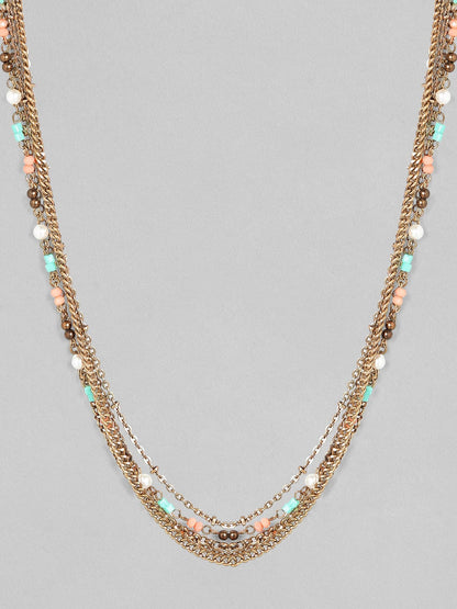 Rubans Voguish Antique Polish Multi coloured layered necklace. Chain &amp; Necklaces
