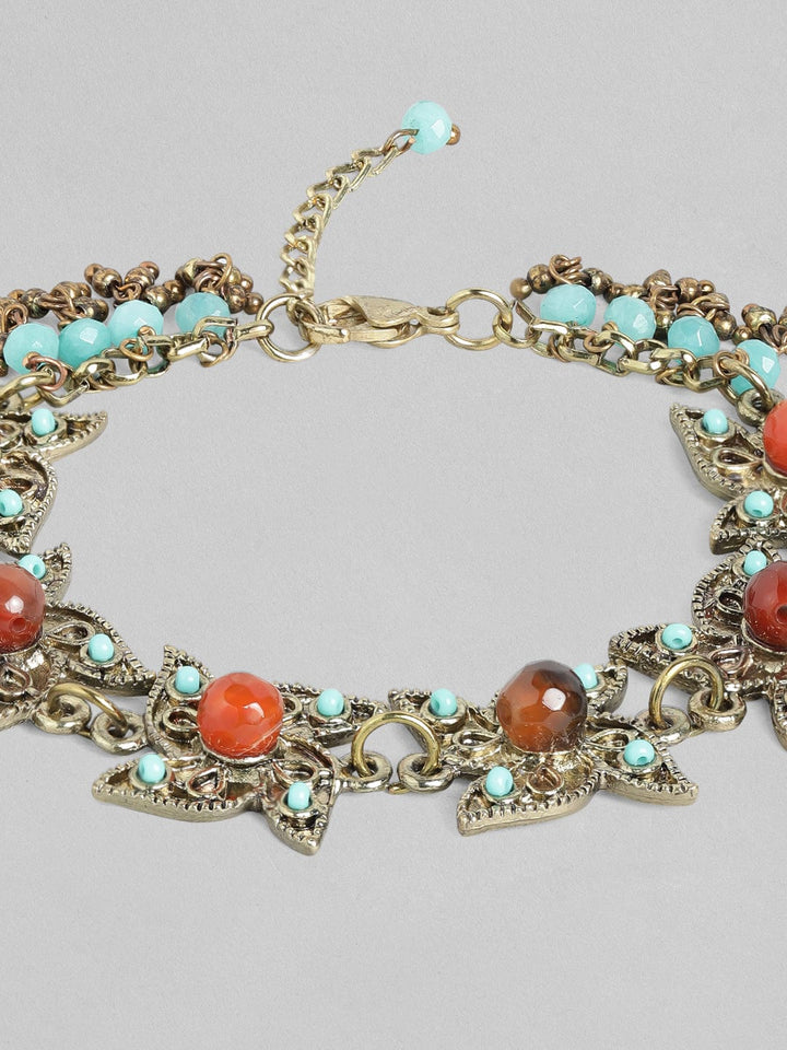 Rubans Voguish Antique Polished Beaded Bracelet. Bangles & Bracelets