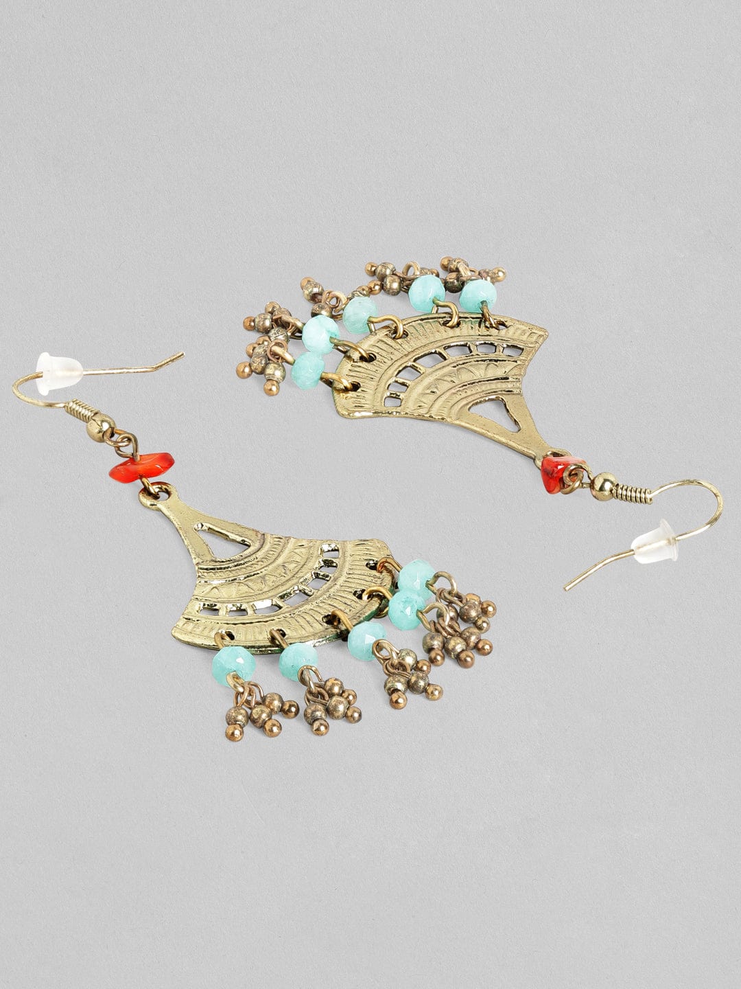 Rubans Voguish Antique Polished Blue beaded earrings. Earrings