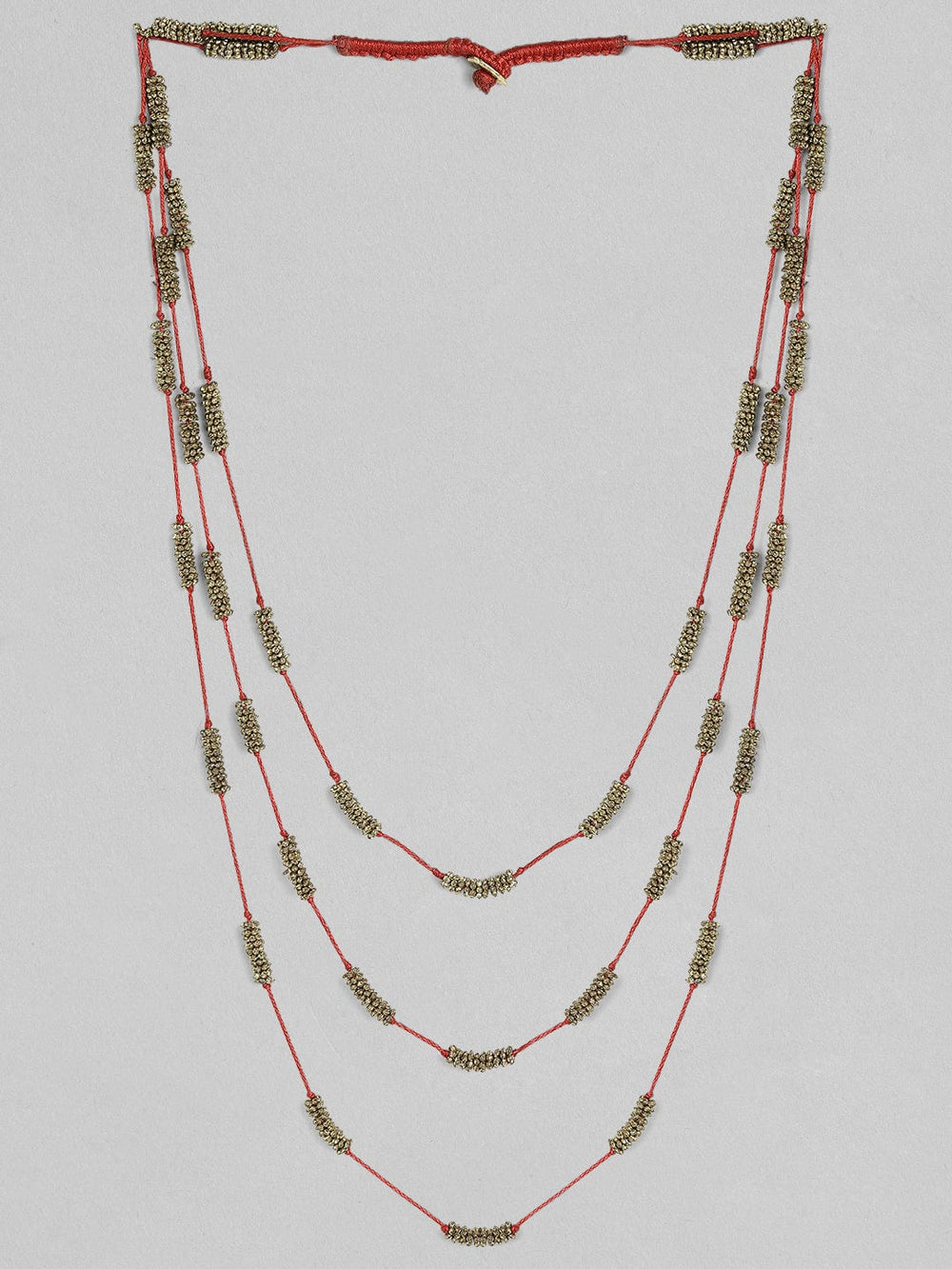 Rubans Voguish Antique Polished Red Multi layered necklace. Chain & Necklaces
