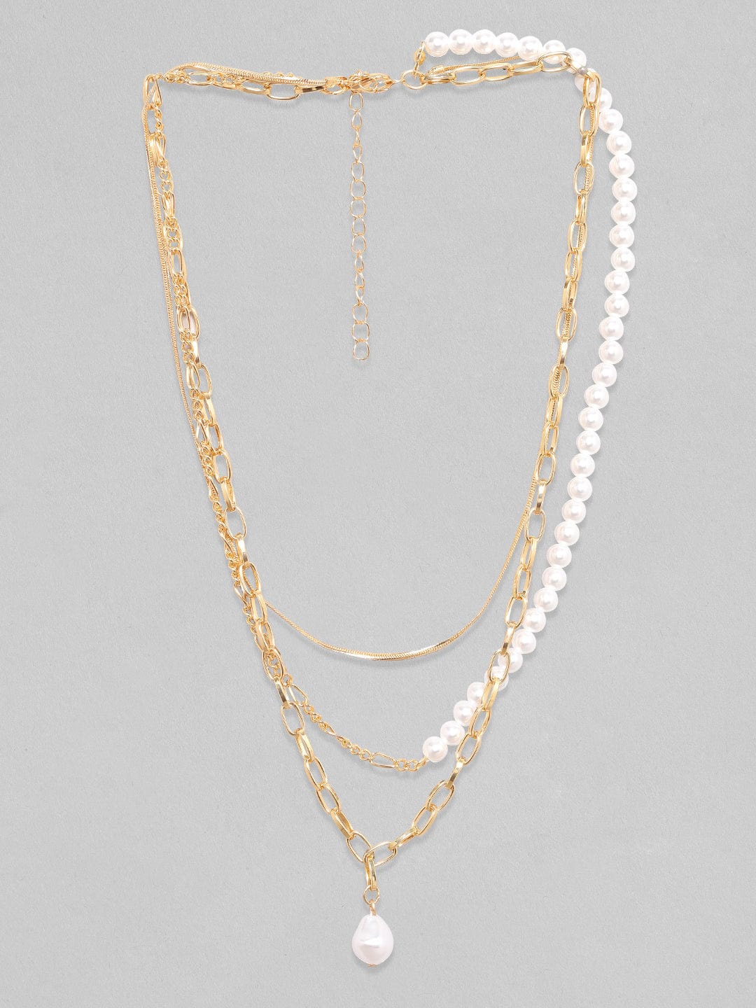 Rubans Voguish Brass Gold-Plated Layered Necklace Chain &amp; Necklaces