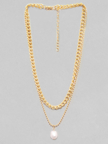 Rubans Voguish Brass Gold-Plated Layered Necklace Chain &amp; Necklaces