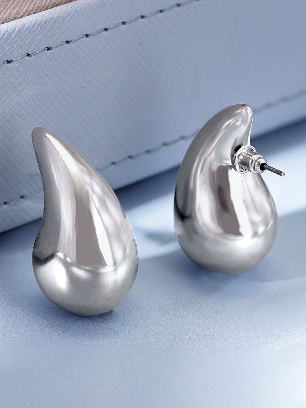 Rubans Voguish Chic Minimalist Silver Plated Stud Earrings Earrings