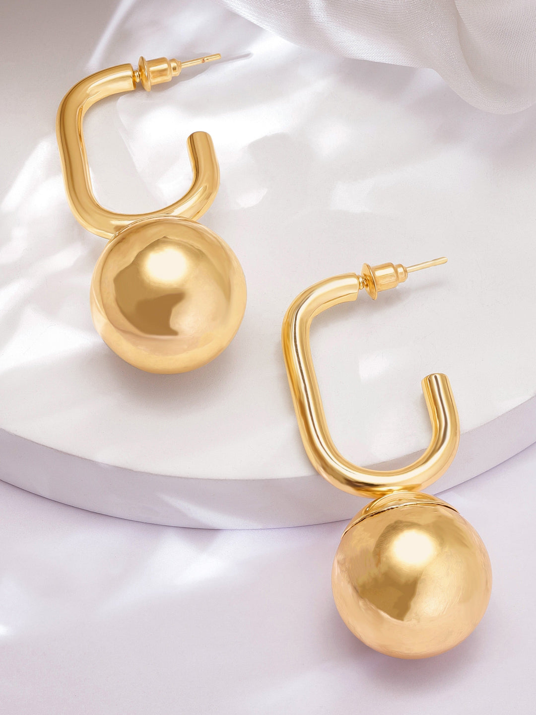 Rubans Voguish Elegant Gold Plated Drop Earrings Earrings