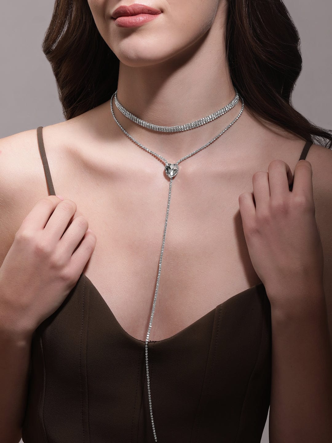Rubans Voguish Frontier Fusion Multi-Layer Necklace Necklace