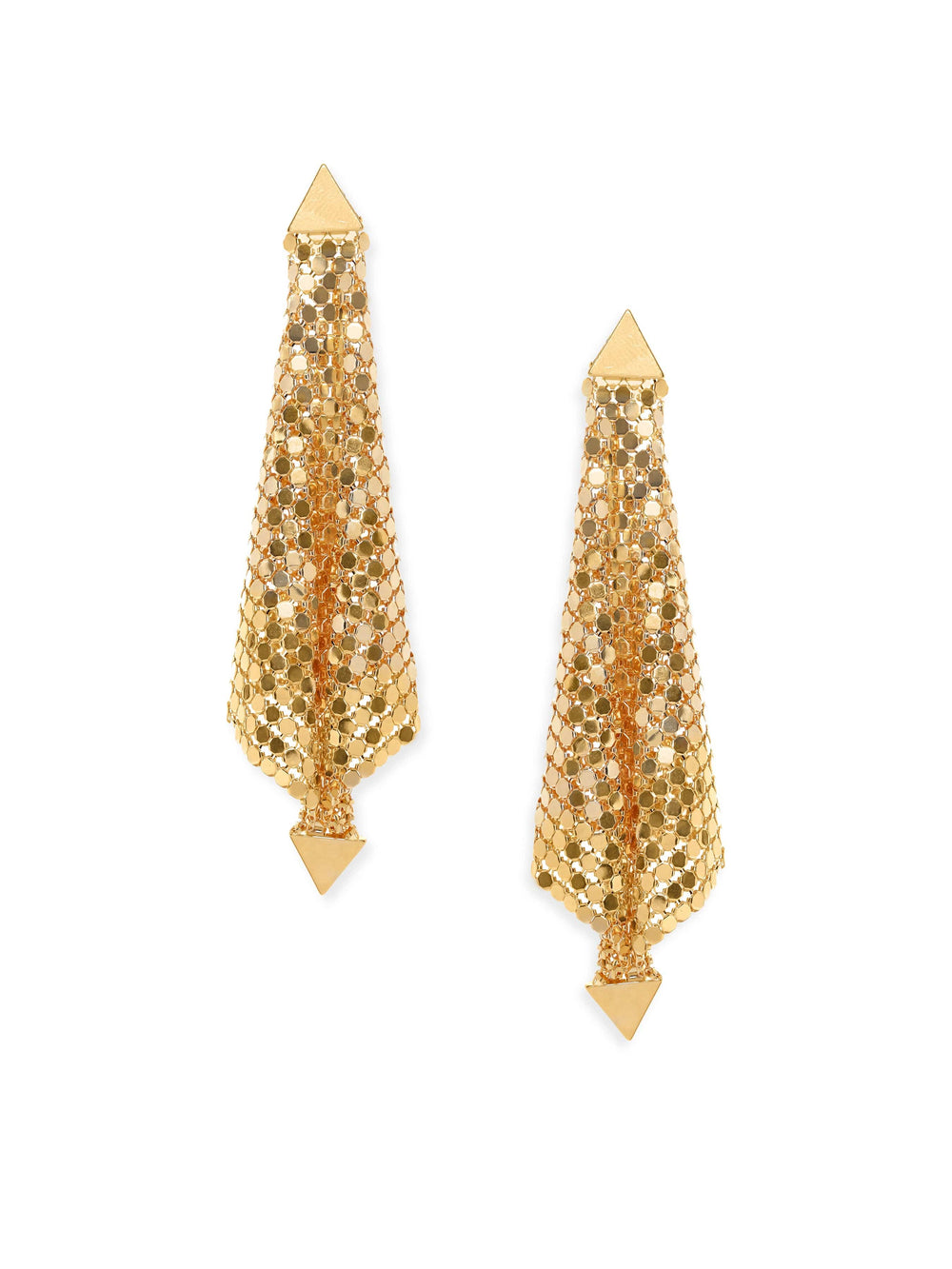 Rubans Voguish Gilded Allure Gold Tone Drop Stainless Steel Earrings Earrings