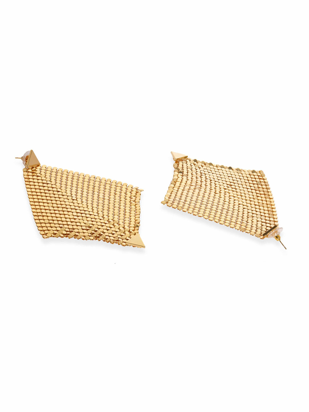 Rubans Voguish Gilded Allure Gold Tone Drop Stainless Steel Earrings Earrings