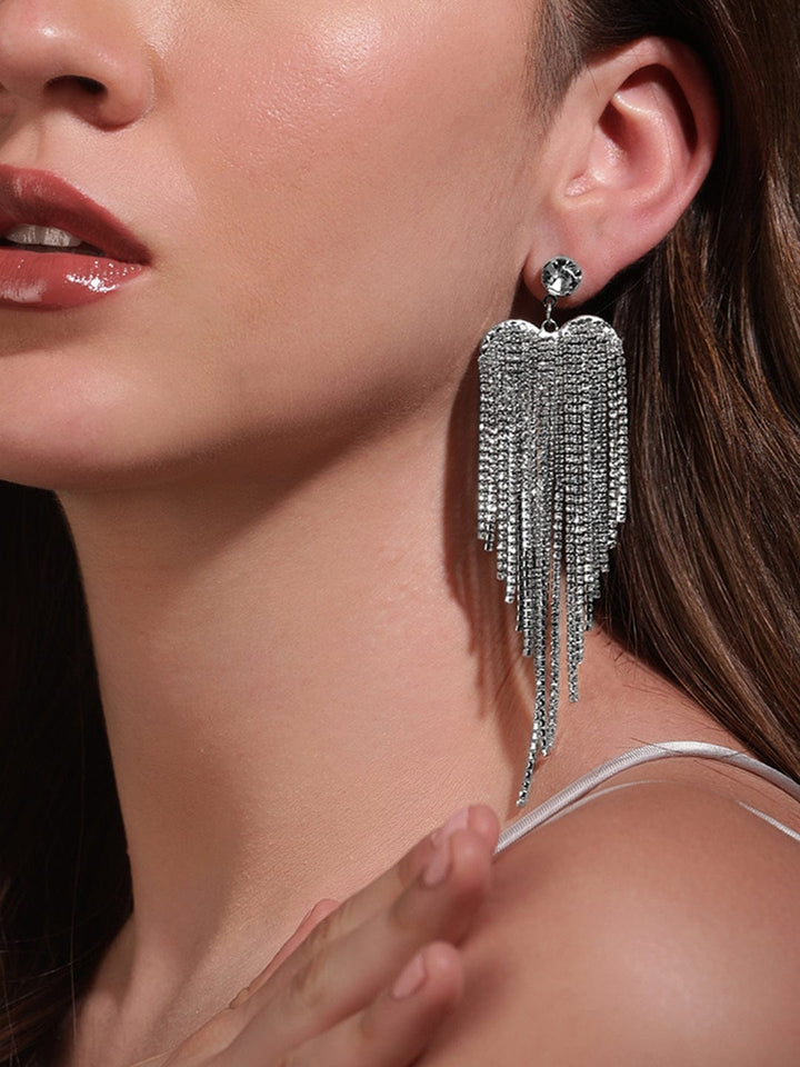 Rubans Voguish Gilded Elegance Zircon Drop Earrings Earrings