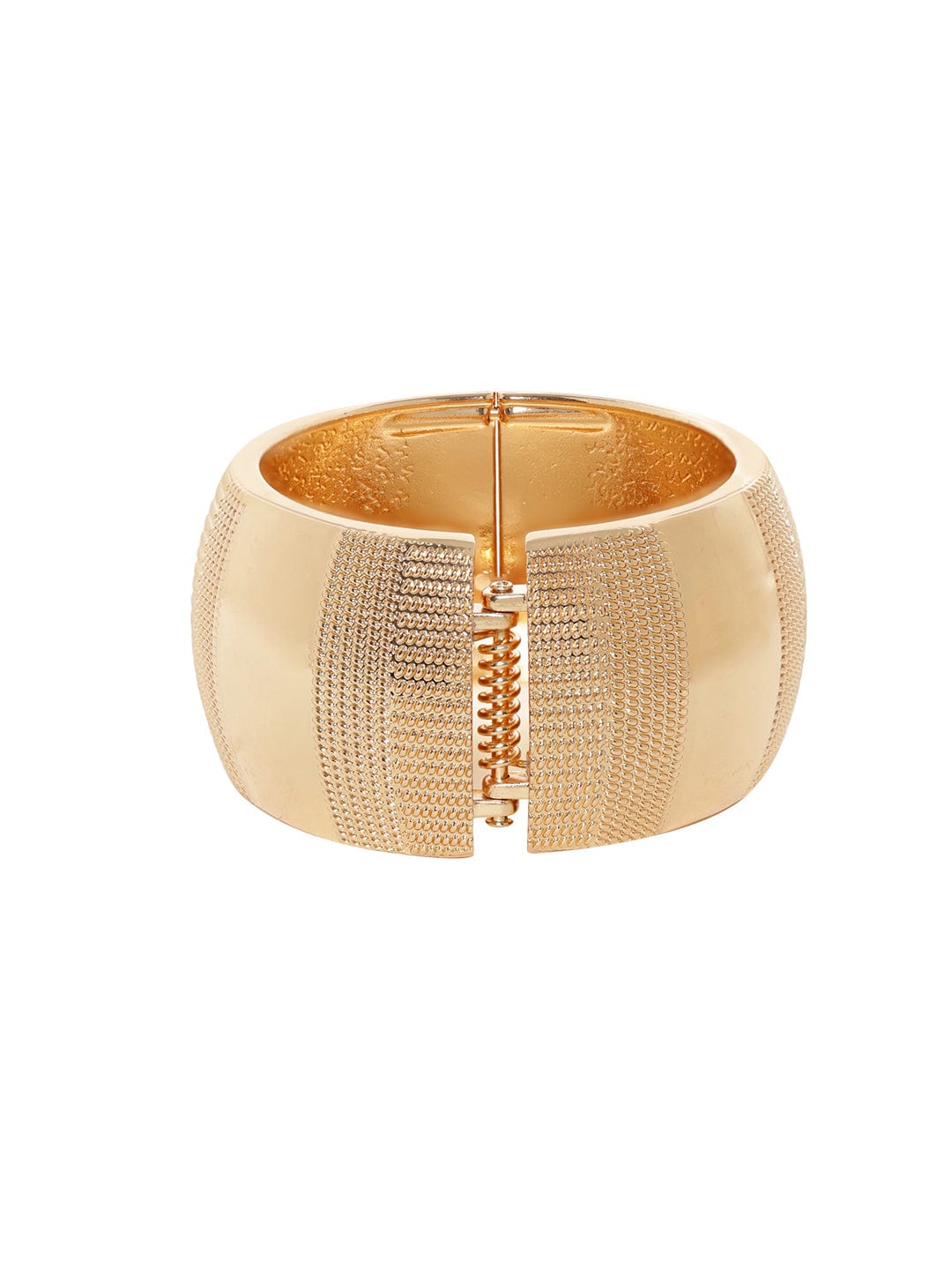Rubans Voguish Gilded Harmony: Set of 2 Gold-Colored Bracelets Bangles &amp; Bracelets